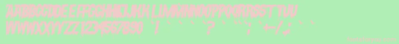 VampyrishabcOblique-fontti – vaaleanpunaiset fontit vihreällä taustalla