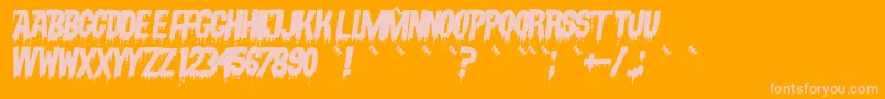VampyrishabcOblique Font – Pink Fonts on Orange Background