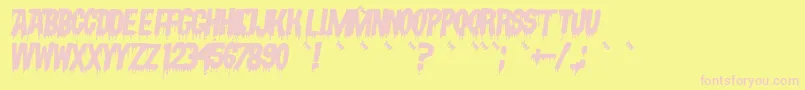 VampyrishabcOblique-Schriftart – Rosa Schriften auf gelbem Hintergrund