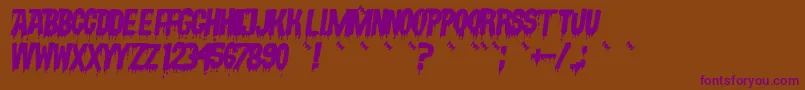 VampyrishabcOblique Font – Purple Fonts on Brown Background