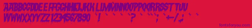 VampyrishabcOblique Font – Purple Fonts on Red Background