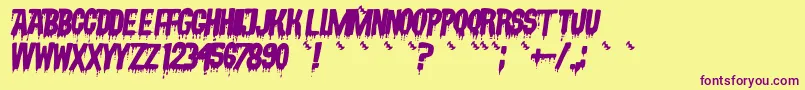 VampyrishabcOblique Font – Purple Fonts on Yellow Background