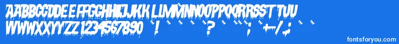 Fonte VampyrishabcOblique – fontes brancas em um fundo azul