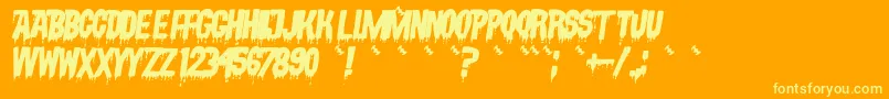 VampyrishabcOblique Font – Yellow Fonts on Orange Background