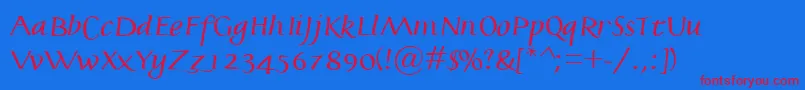 Jonatan Font – Red Fonts on Blue Background