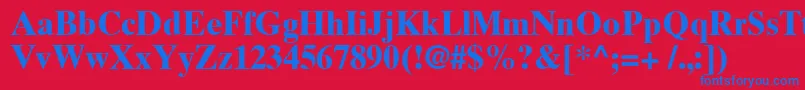 フォントTimesTenCyrillicBold – 赤い背景に青い文字