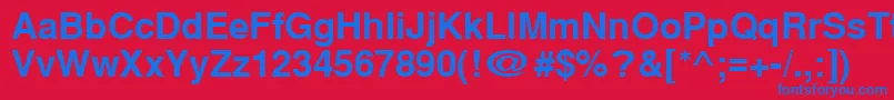 Cyrillichelvetbold-fontti – siniset fontit punaisella taustalla