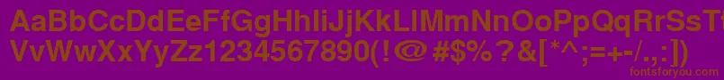 Cyrillichelvetbold-fontti – ruskeat fontit violetilla taustalla