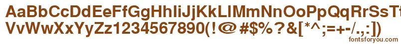 Cyrillichelvetbold-fontti – ruskeat fontit valkoisella taustalla