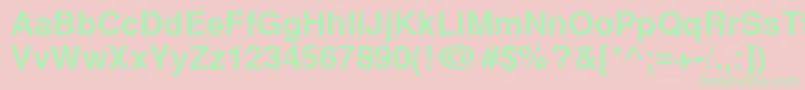 Fonte Cyrillichelvetbold – fontes verdes em um fundo rosa