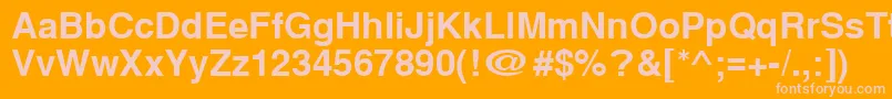 Cyrillichelvetbold Font – Pink Fonts on Orange Background