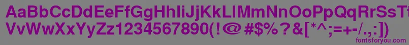 Шрифт Cyrillichelvetbold – фиолетовые шрифты на сером фоне