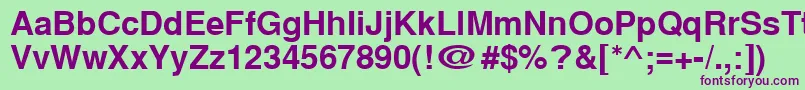 Cyrillichelvetbold-fontti – violetit fontit vihreällä taustalla
