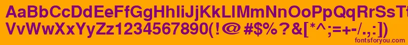 Cyrillichelvetbold Font – Purple Fonts on Orange Background