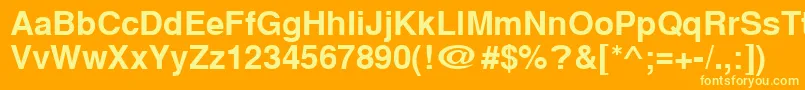 Шрифт Cyrillichelvetbold – жёлтые шрифты на оранжевом фоне