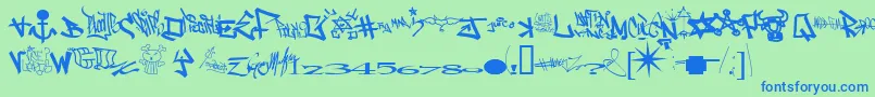 One8seven Font – Blue Fonts on Green Background