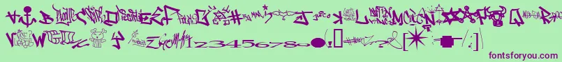 One8seven Font – Purple Fonts on Green Background