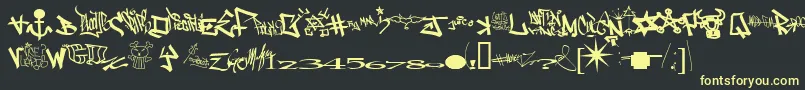 One8seven Font – Yellow Fonts on Black Background