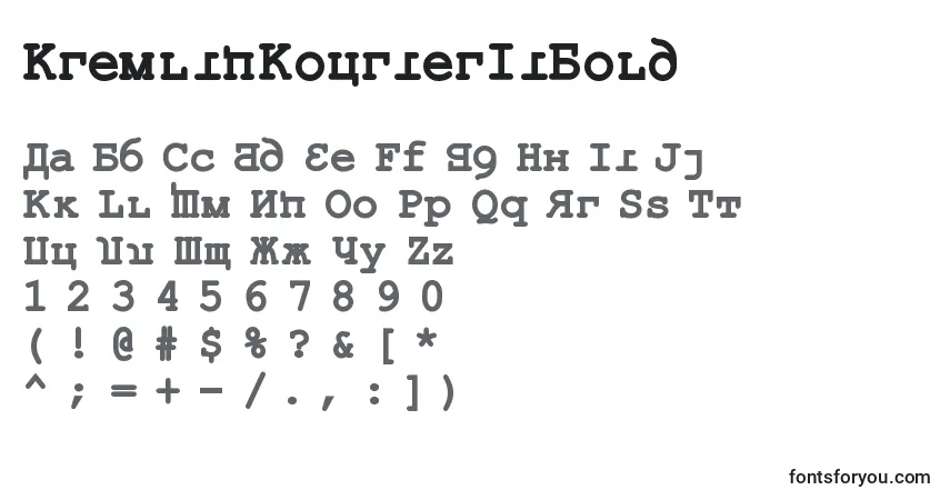 A fonte KremlinKourierIiBold – alfabeto, números, caracteres especiais