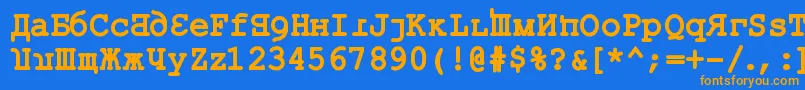 KremlinKourierIiBold Font – Orange Fonts on Blue Background