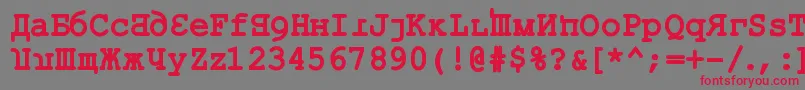 フォントKremlinKourierIiBold – 赤い文字の灰色の背景