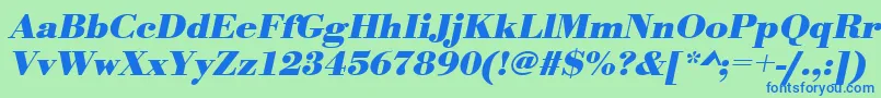 UrwbodonitwidBoldOblique Font – Blue Fonts on Green Background