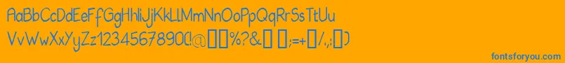 Babie Font – Blue Fonts on Orange Background