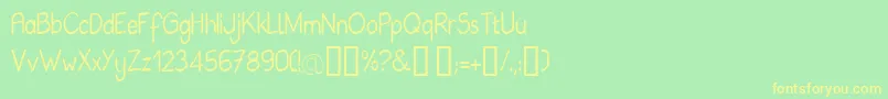 Babie Font – Yellow Fonts on Green Background