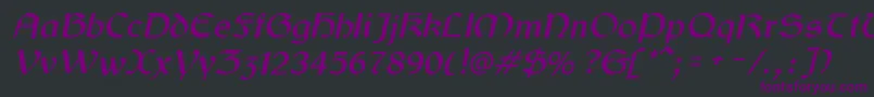 Czcionka GaelicItalic – fioletowe czcionki na czarnym tle