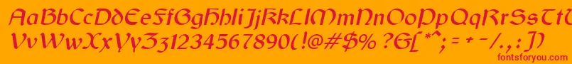 GaelicItalic Font – Red Fonts on Orange Background