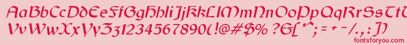 GaelicItalic Font – Red Fonts on Pink Background