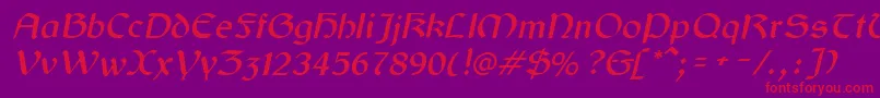 GaelicItalic Font – Red Fonts on Purple Background