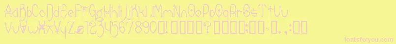 フォントDonrc – ピンクのフォント、黄色の背景