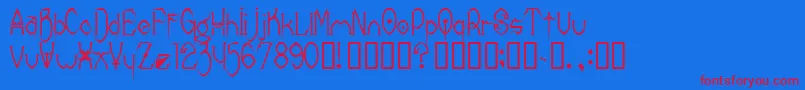 Donrc Font – Red Fonts on Blue Background