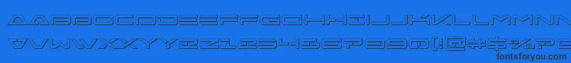 フォントFreeagent3D – 黒い文字の青い背景