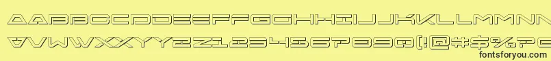 Freeagent3D Font – Black Fonts on Yellow Background