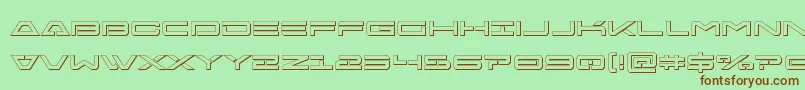 Freeagent3D-fontti – ruskeat fontit vihreällä taustalla