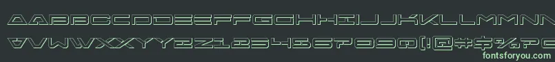 Freeagent3D Font – Green Fonts on Black Background
