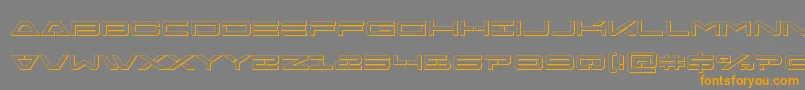フォントFreeagent3D – オレンジの文字は灰色の背景にあります。