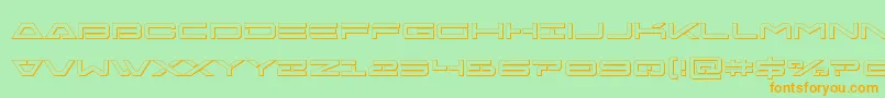 Fonte Freeagent3D – fontes laranjas em um fundo verde