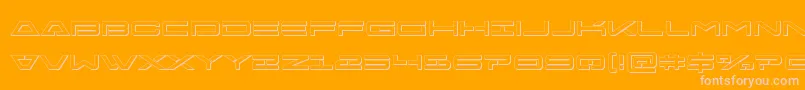 Freeagent3D-fontti – vaaleanpunaiset fontit oranssilla taustalla
