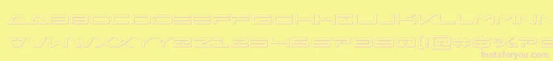 Freeagent3D-fontti – vaaleanpunaiset fontit keltaisella taustalla
