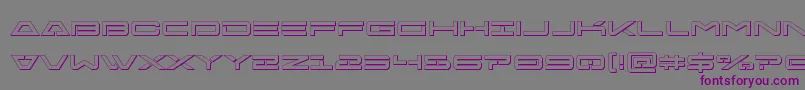 フォントFreeagent3D – 紫色のフォント、灰色の背景