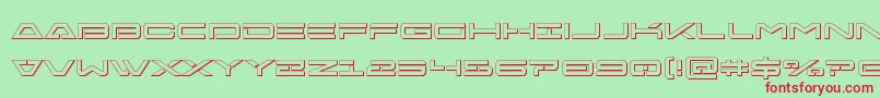 Freeagent3D-Schriftart – Rote Schriften auf grünem Hintergrund