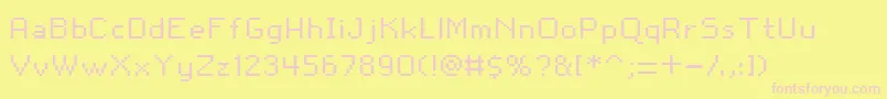 Snoot.OrgPixel10 Font – Pink Fonts on Yellow Background