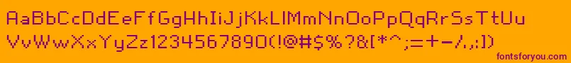 Snoot.OrgPixel10 Font – Purple Fonts on Orange Background