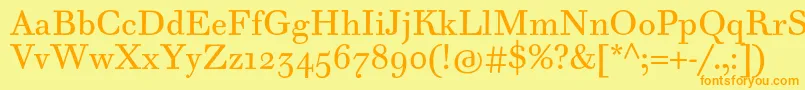 WalbaumTextPro Font – Orange Fonts on Yellow Background