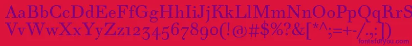 WalbaumTextPro Font – Purple Fonts on Red Background