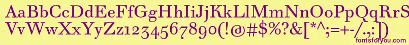 WalbaumTextPro Font – Purple Fonts on Yellow Background