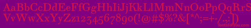 WalbaumTextPro Font – Red Fonts on Purple Background